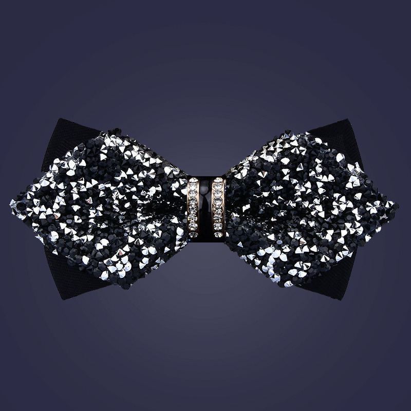 Unisex bow tie ar kristāliem kāzām un pasākumiem; poliesters, kristāli, sakausējums