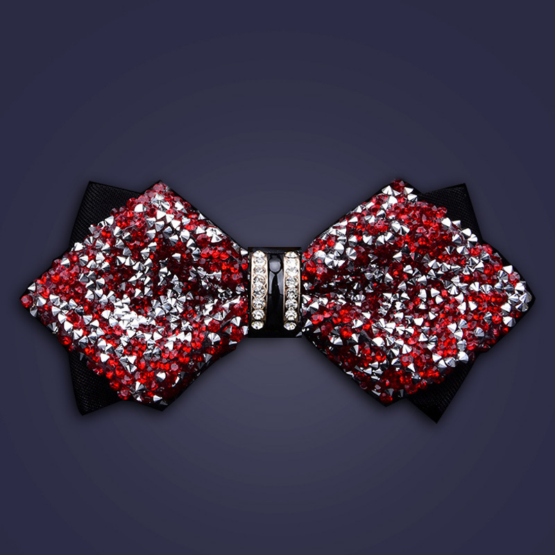 Unisex bow tie ar kristāliem kāzām un pasākumiem; poliesters, kristāli, sakausējums