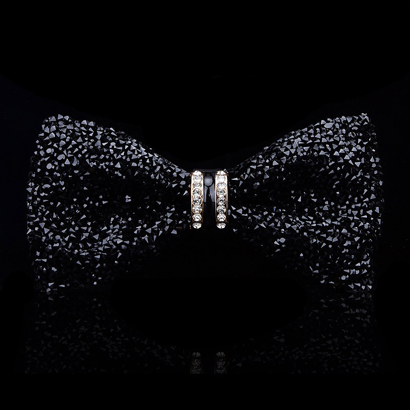 Unisex bow tie ar kristāliem kāzām un pasākumiem; poliesters, kristāli, sakausējums