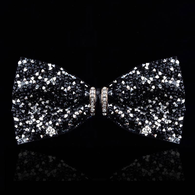 Unisex bow tie ar kristāliem kāzām un pasākumiem; poliesters, kristāli, sakausējums