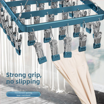 Džiovinimo klipsai – Aliuminio lydinio kojinių klipsai su nerūdijančio plieno komponentais, 50 vnt., skirtas apatiniam drabužiui, kojinėms, šalikams ir kaklaraiščiams, prekinis ženklas Heron