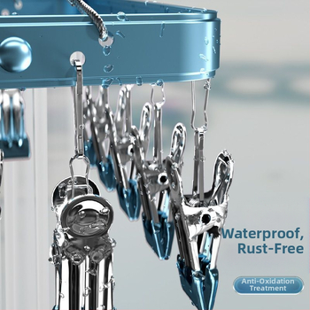 Džiovinimo klipsai – Aliuminio lydinio kojinių klipsai su nerūdijančio plieno komponentais, 50 vnt., skirtas apatiniam drabužiui, kojinėms, šalikams ir kaklaraiščiams, prekinis ženklas Heron