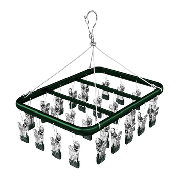 Džiovinimo klipsai – Aliuminio lydinio kojinių klipsai su nerūdijančio plieno komponentais, 50 vnt., skirtas apatiniam drabužiui, kojinėms, šalikams ir kaklaraiščiams, prekinis ženklas Heron