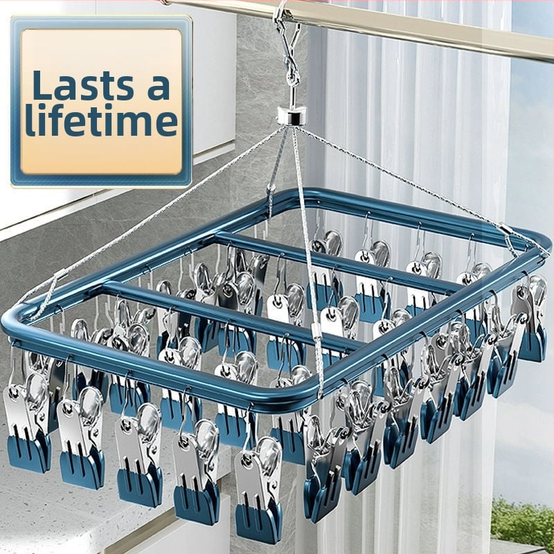 Džiovinimo klipsai – Aliuminio lydinio kojinių klipsai su nerūdijančio plieno komponentais, 50 vnt., skirtas apatiniam drabužiui, kojinėms, šalikams ir kaklaraiščiams, prekinis ženklas Heron