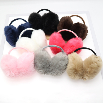 Unisex earmuffs od krzna zeca, pliš, cartoon stil, stražnji nosivi dizajn, za vanjsku upotrebu zimi, proljeće i jesen