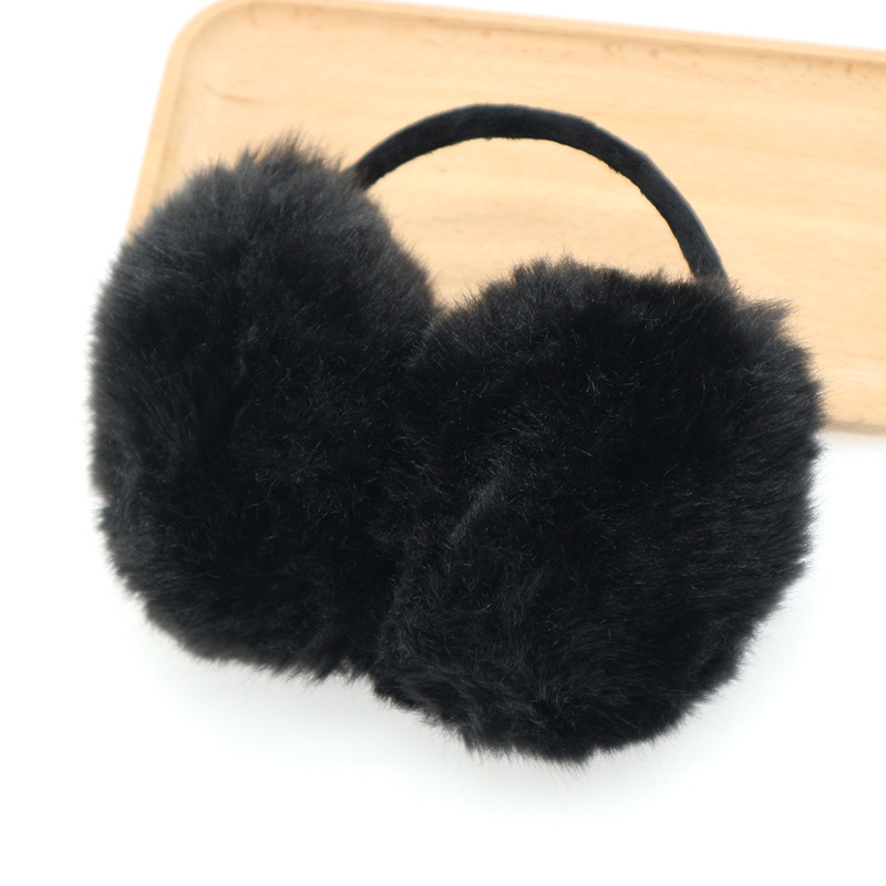 Unisex earmuffs od krzna zeca, pliš, cartoon stil, stražnji nosivi dizajn, za vanjsku upotrebu zimi, proljeće i jesen