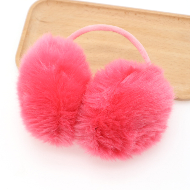 Unisex earmuffs od krzna zeca, pliš, cartoon stil, stražnji nosivi dizajn, za vanjsku upotrebu zimi, proljeće i jesen