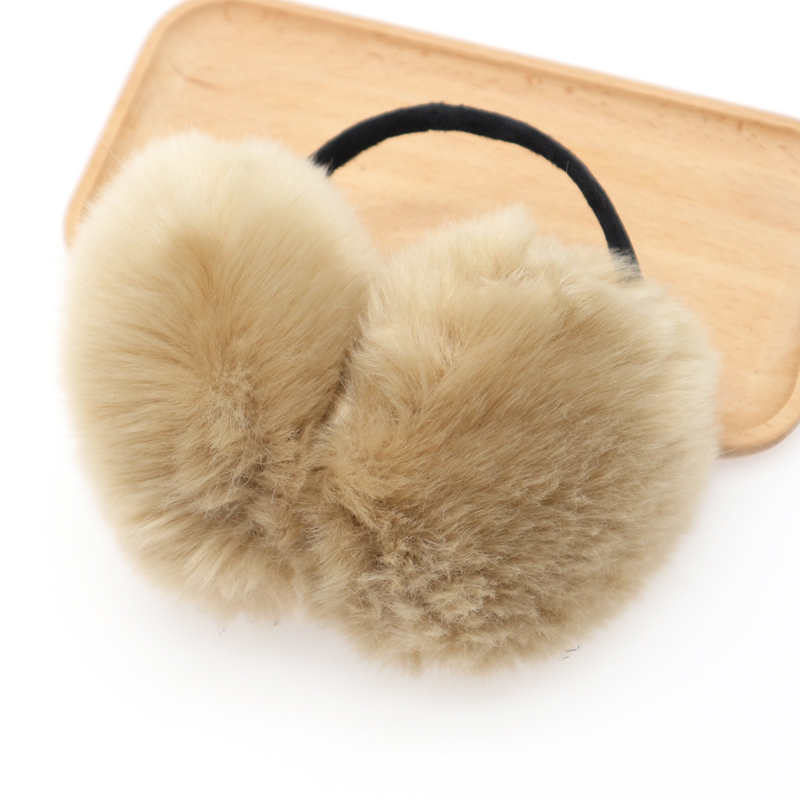 Unisex earmuffs od krzna zeca, pliš, cartoon stil, stražnji nosivi dizajn, za vanjsku upotrebu zimi, proljeće i jesen