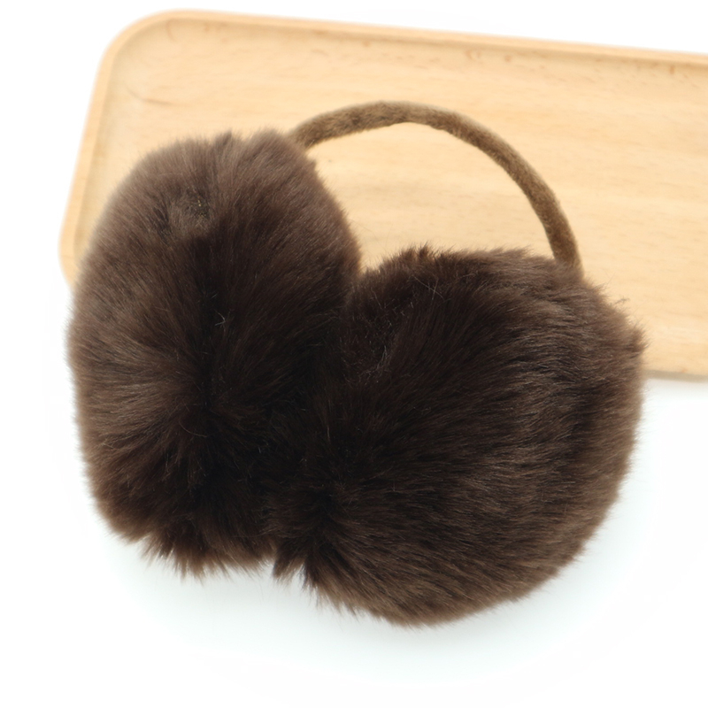 Unisex earmuffs od krzna zeca, pliš, cartoon stil, stražnji nosivi dizajn, za vanjsku upotrebu zimi, proljeće i jesen