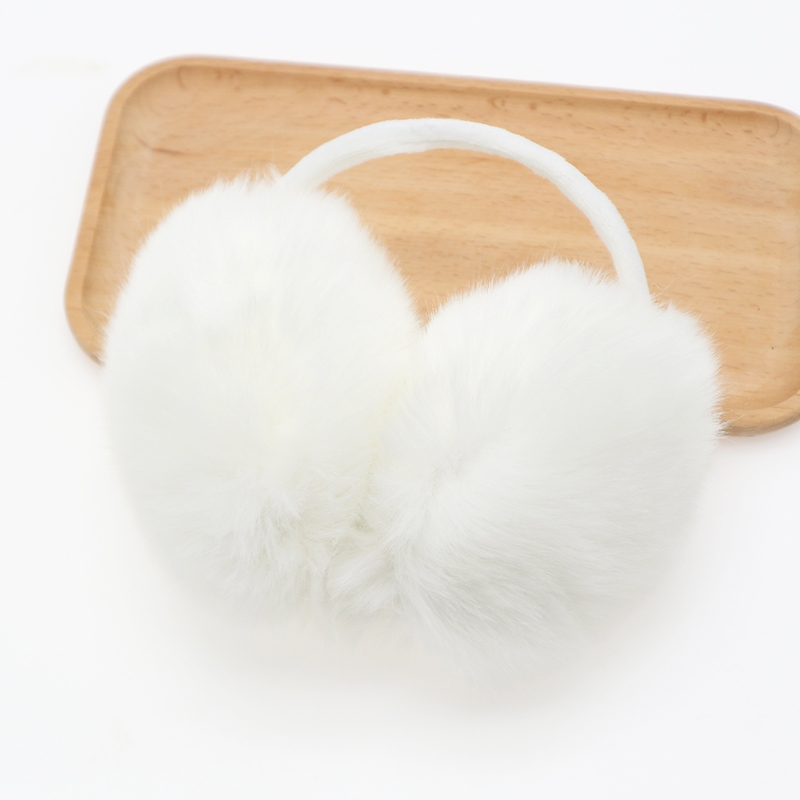 Unisex earmuffs od krzna zeca, pliš, cartoon stil, stražnji nosivi dizajn, za vanjsku upotrebu zimi, proljeće i jesen