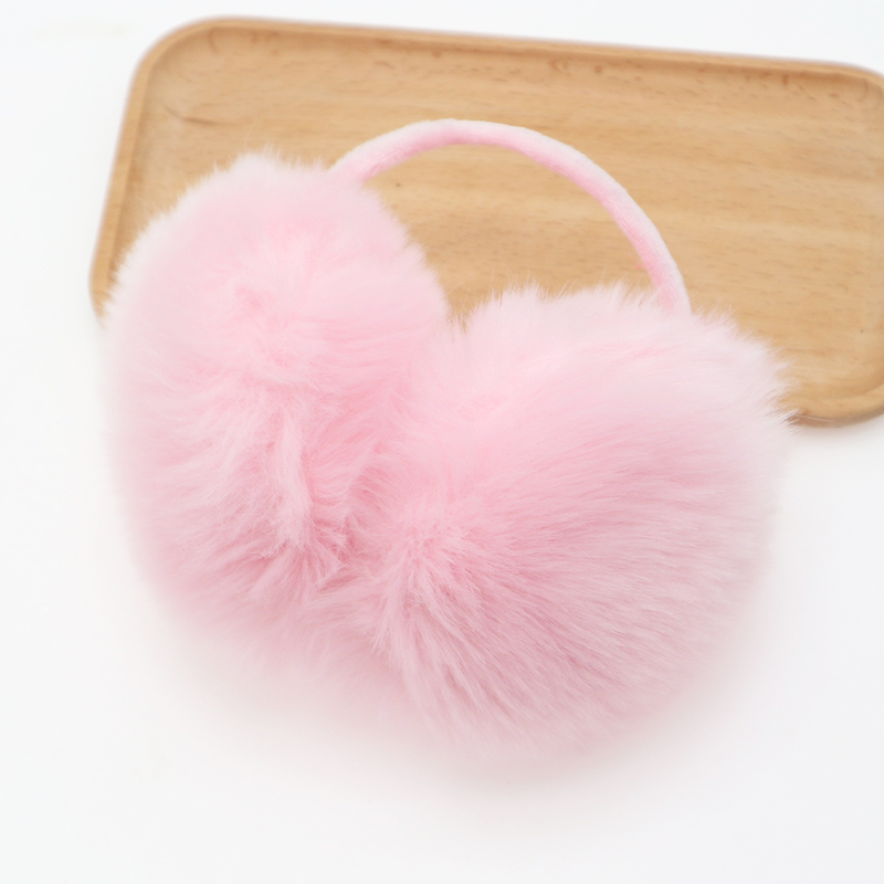 Unisex earmuffs od krzna zeca, pliš, cartoon stil, stražnji nosivi dizajn, za vanjsku upotrebu zimi, proljeće i jesen