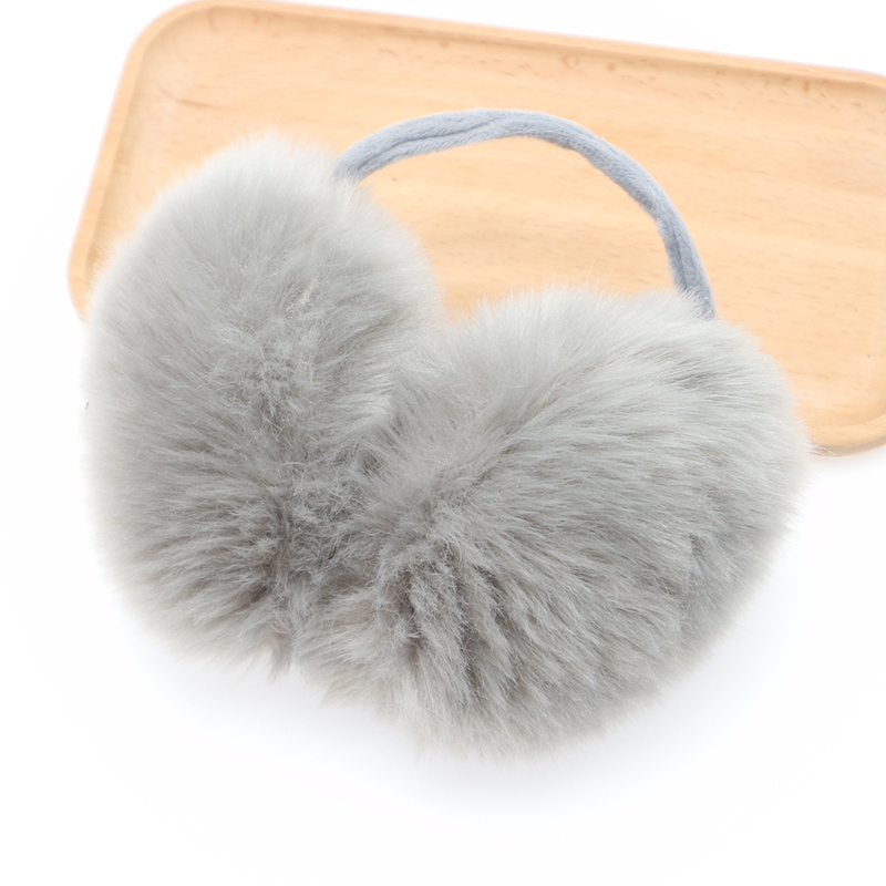 Unisex earmuffs od krzna zeca, pliš, cartoon stil, stražnji nosivi dizajn, za vanjsku upotrebu zimi, proljeće i jesen