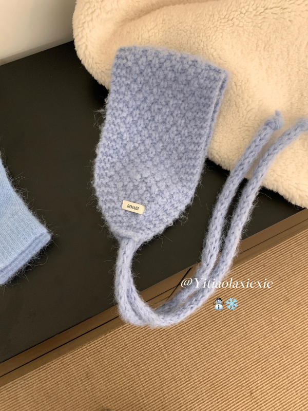 Unisex grijač za uši i šal s vezicama, pamuk, jednobojni, sklopni stil, održava toplinu, zima 2025