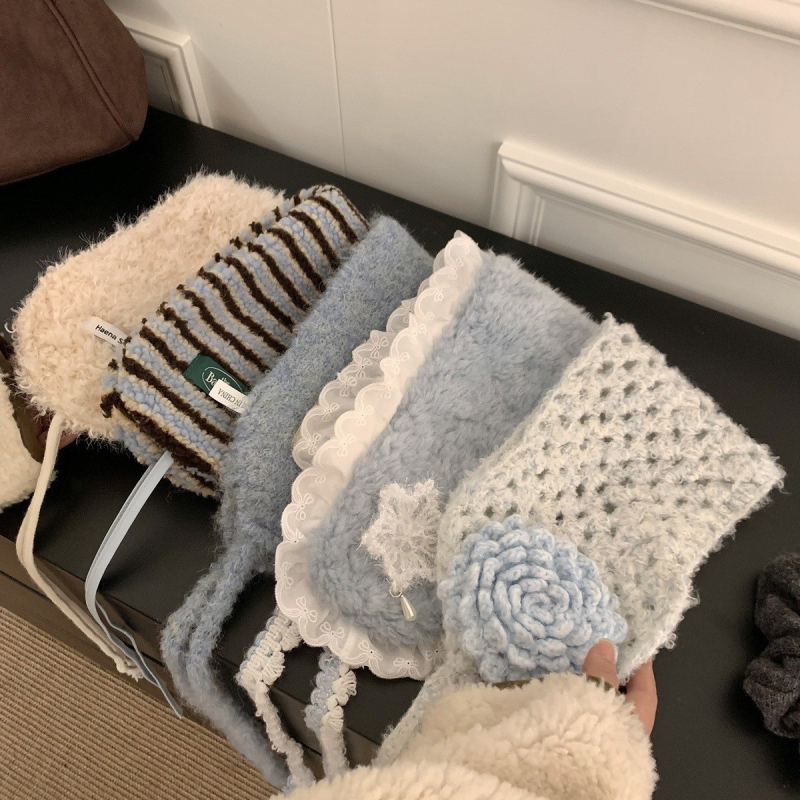 Unisex grijač za uši i šal s vezicama, pamuk, jednobojni, sklopni stil, održava toplinu, zima 2025