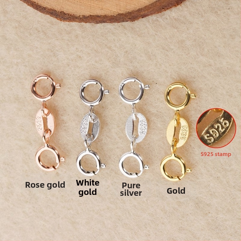 S925 strieborný pružinový zámok s perlovým spojom, ručne vyrobený šperk, Jerry