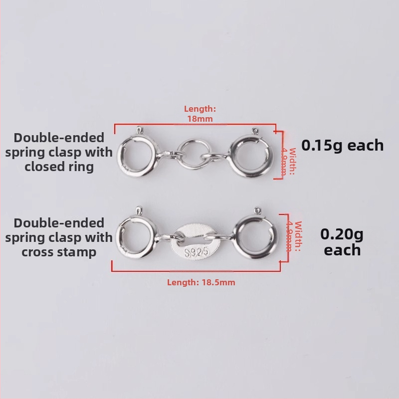 S925 strieborný pružinový zámok s perlovým spojom, ručne vyrobený šperk, Jerry