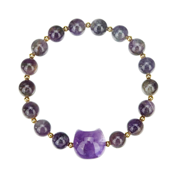 Brățară din piatră naturală cu cristal, origine Funing, Yunnan; personalizabilă