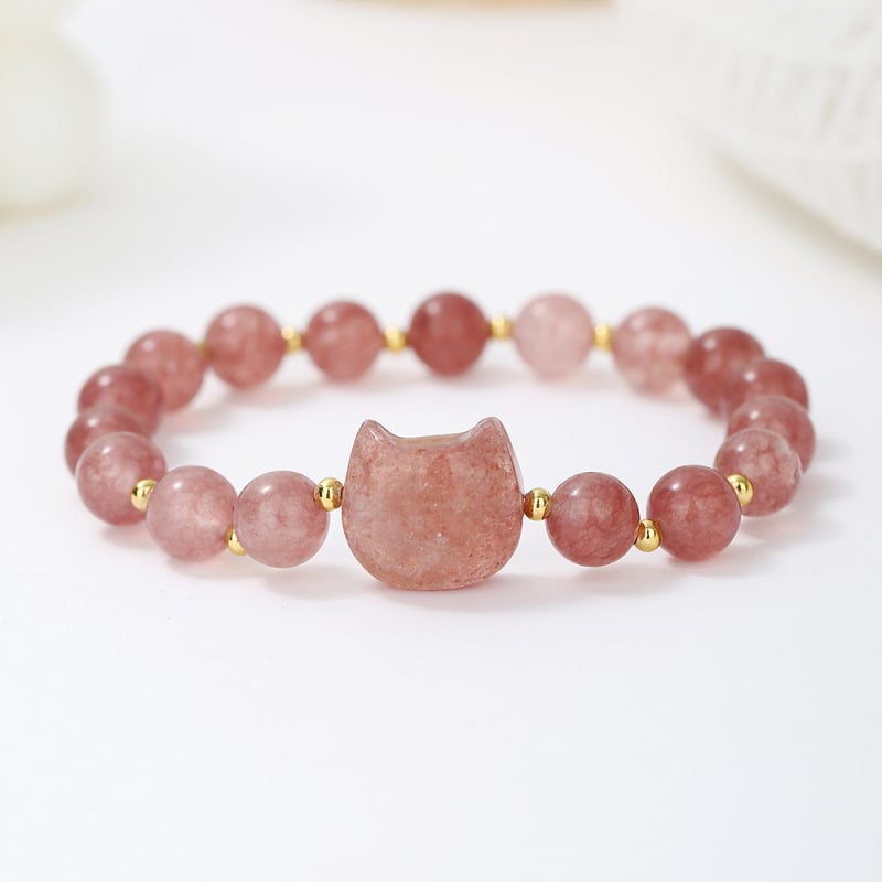 Brățară din piatră naturală cu cristal, origine Funing, Yunnan; personalizabilă