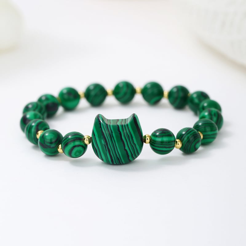 Brățară din piatră naturală cu cristal, origine Funing, Yunnan; personalizabilă