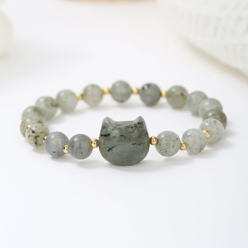 Brățară din piatră naturală cu cristal, origine Funing, Yunnan; personalizabilă