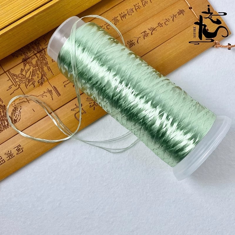 Četru pavedienu samta drāts ziedu aptināšanai; roku mezgts galvenais stumbrs ar nefrita ziedu, liels rulons, Nine zīmols, 2024 pavasaris