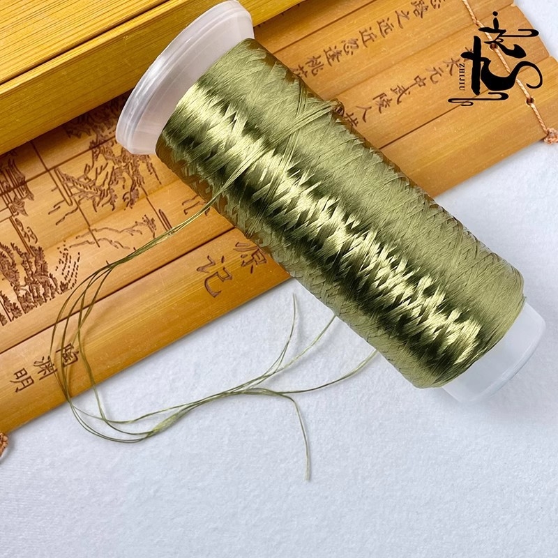 Četru pavedienu samta drāts ziedu aptināšanai; roku mezgts galvenais stumbrs ar nefrita ziedu, liels rulons, Nine zīmols, 2024 pavasaris