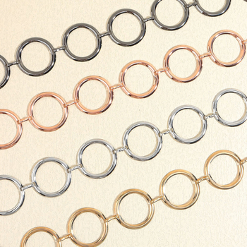 Geometriai gyűrűkkel ellátott fém deréklánc, uniszex, sokoldalú stílus