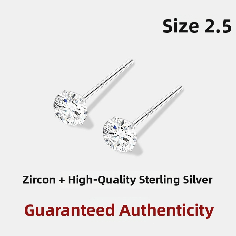 JOLLY S999 Sterling Silver – topeltpeaga kõrvarõngad kruviga lukustusega kõrvu jaoks, sobib magamiseks, poleeritud viimistlus