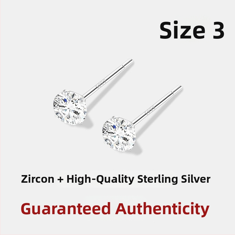 JOLLY S999 Sterling Silver – topeltpeaga kõrvarõngad kruviga lukustusega kõrvu jaoks, sobib magamiseks, poleeritud viimistlus