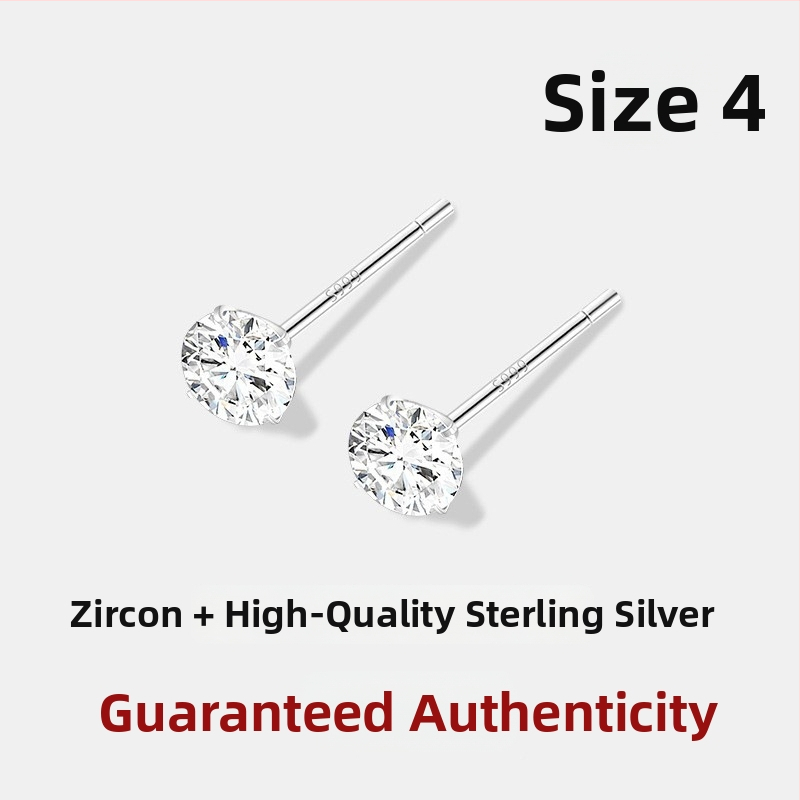 JOLLY S999 Sterling Silver – topeltpeaga kõrvarõngad kruviga lukustusega kõrvu jaoks, sobib magamiseks, poleeritud viimistlus