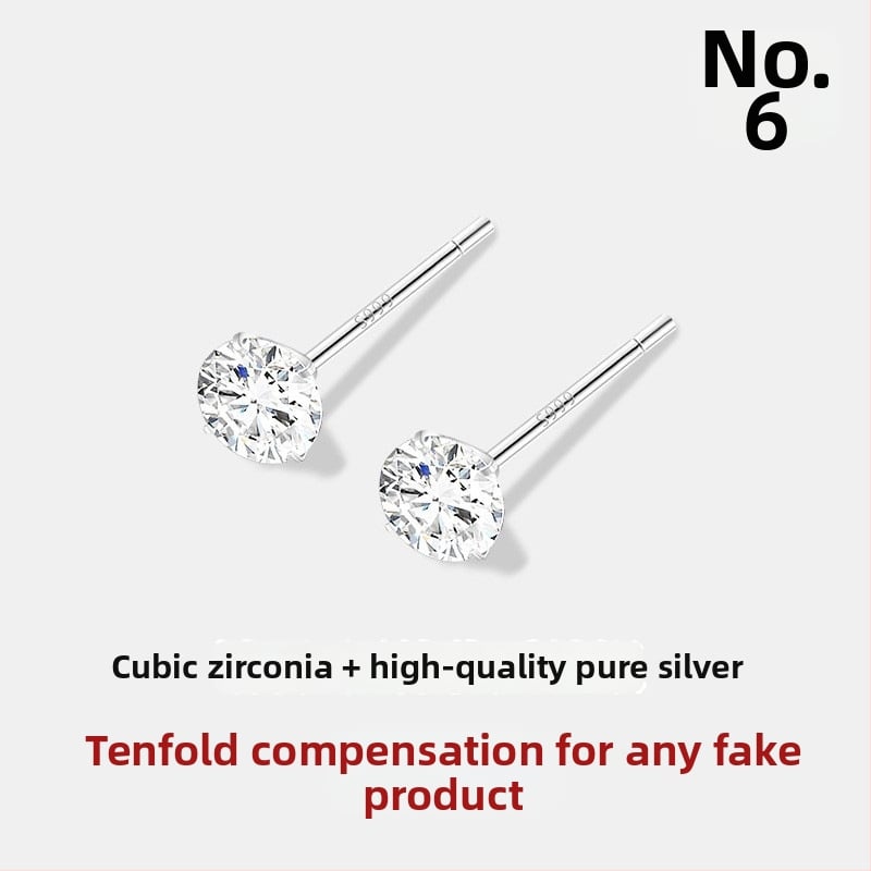 JOLLY S999 Sterling Silver – topeltpeaga kõrvarõngad kruviga lukustusega kõrvu jaoks, sobib magamiseks, poleeritud viimistlus