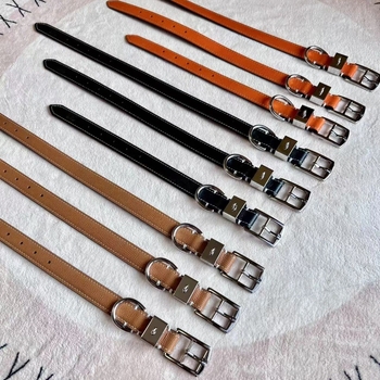 Mājdzīvnieku kaklasaite (sunim un kaķim) – āda, ādas tekstūra, INS stils, universāla lietošana