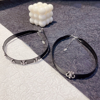 Odinis kaklo papuošalas su kryžiumi, tamsus pank stilius, moterų U formos chokers iš Brocade