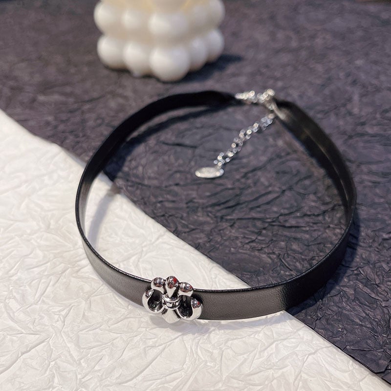 Odinis kaklo papuošalas su kryžiumi, tamsus pank stilius, moterų U formos chokers iš Brocade