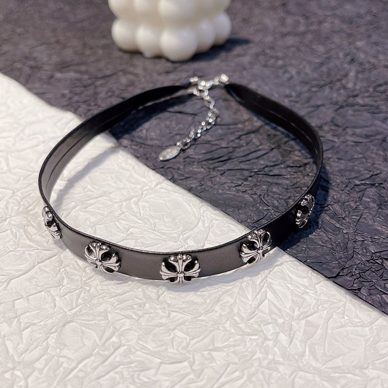 Odinis kaklo papuošalas su kryžiumi, tamsus pank stilius, moterų U formos chokers iš Brocade