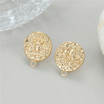 Geomeetrilise kujuga pronksist kõrvarõngad 925 hõbe postidega, elektroplaaditud viimistlusega, DIY poolvalminud kõrvarõngad