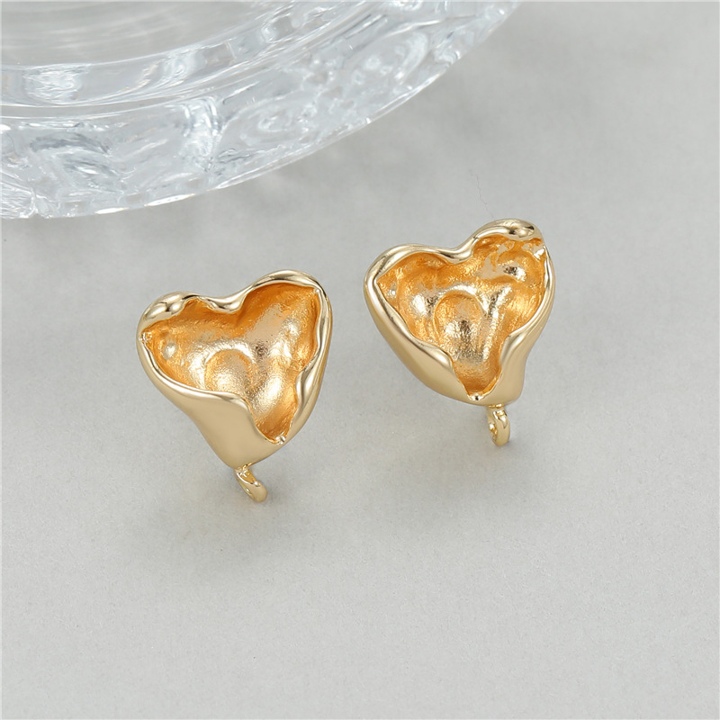 Geomeetrilise kujuga pronksist kõrvarõngad 925 hõbe postidega, elektroplaaditud viimistlusega, DIY poolvalminud kõrvarõngad