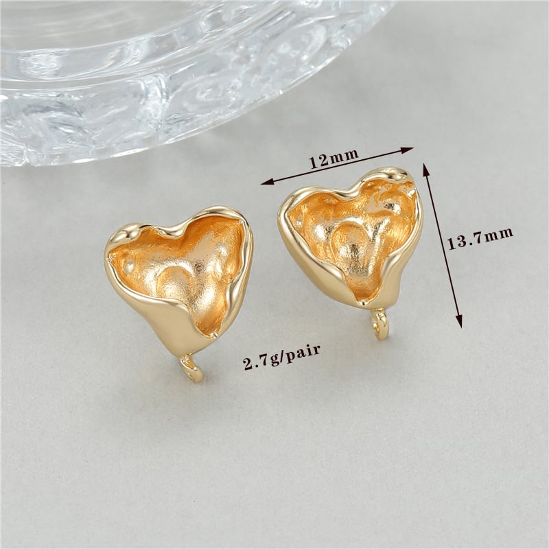 Geomeetrilise kujuga pronksist kõrvarõngad 925 hõbe postidega, elektroplaaditud viimistlusega, DIY poolvalminud kõrvarõngad