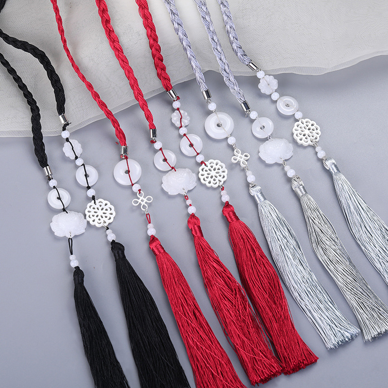 Unisex kaiš s resicama i jade privjeskom, drevni stil, Miyagi varijanta, zimsko izdanje 2023, individualno pakiranje