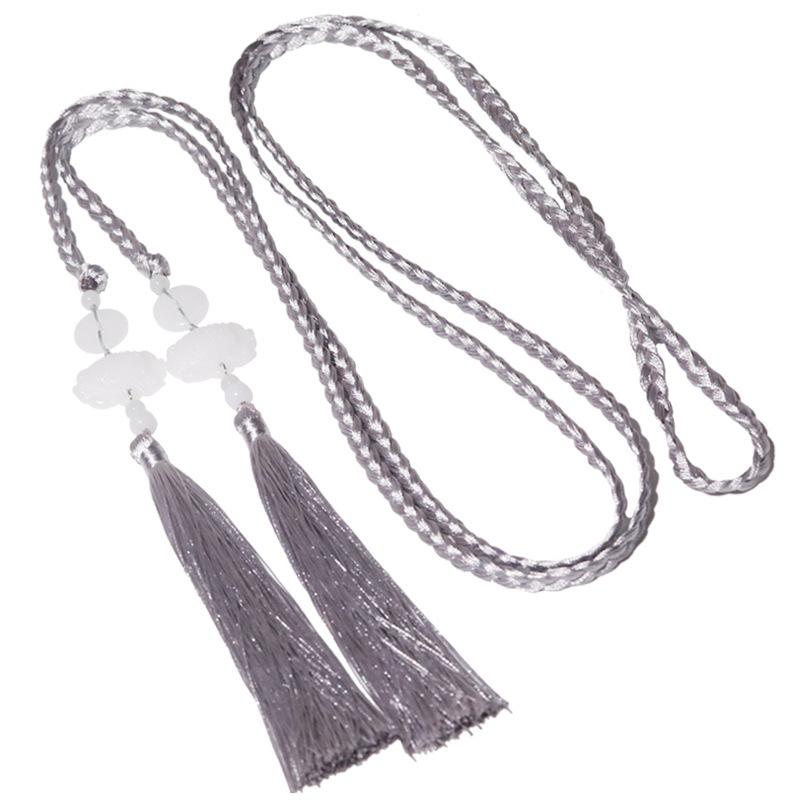 Unisex kaiš s resicama i jade privjeskom, drevni stil, Miyagi varijanta, zimsko izdanje 2023, individualno pakiranje