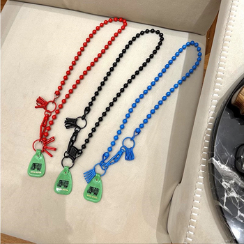 PYC Lanac za hlače s kuglicama od legure – metalni viseći lanac s privjeskom, jednostavan stil