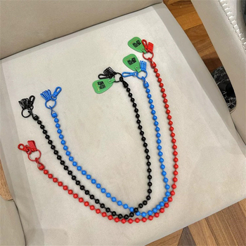 PYC Lanac za hlače s kuglicama od legure – metalni viseći lanac s privjeskom, jednostavan stil