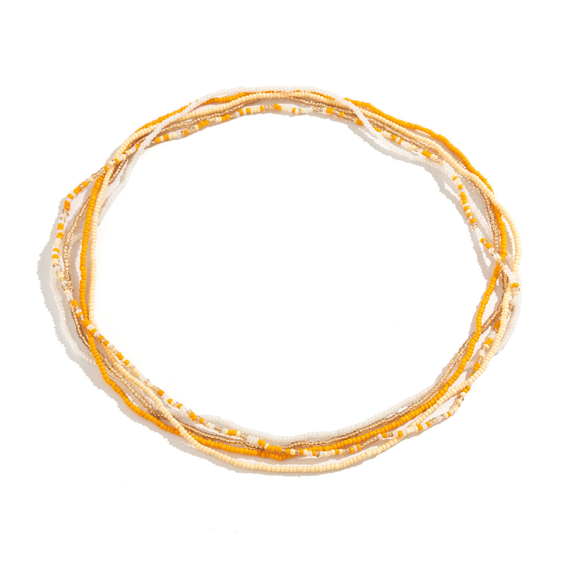 Strukni lanac s boemskim perlicama, ručno izrađeno, materijal plastika/smola, geometrijski dizajn