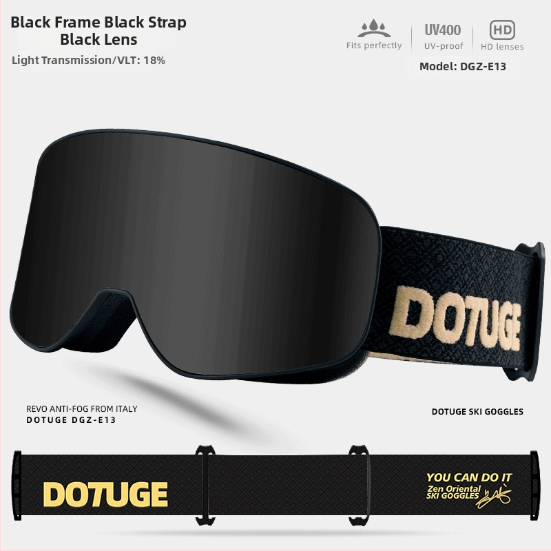 Pieaugušo cilindriskās slēpošanas brilles, pret miglošanos, ūdensdrošas un pret vēju, TPU rāmis / PC lēcas, dubultā slāņa