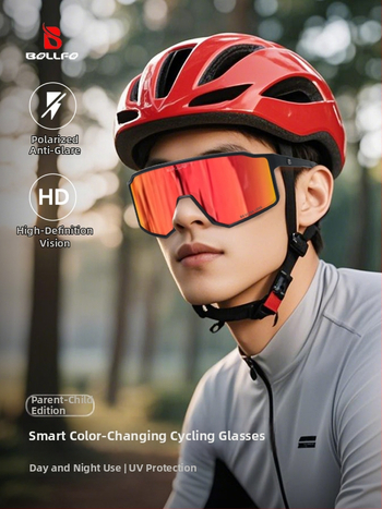 Ochelari sport cu lentile polarizante care schimbă culoarea, cadru TR90, model BF614, unisex, ramă completă, potriviți pentru alergare, ciclism, pescuit și golf