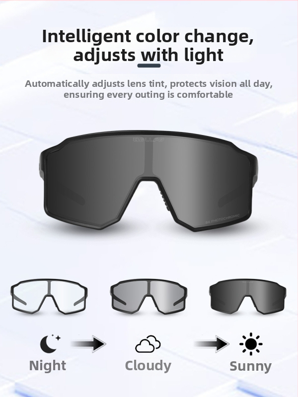 Ochelari sport cu lentile polarizante care schimbă culoarea, cadru TR90, model BF614, unisex, ramă completă, potriviți pentru alergare, ciclism, pescuit și golf