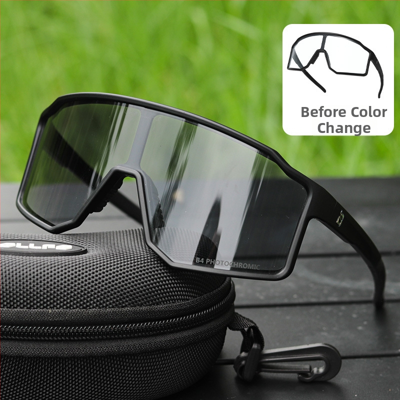 Ochelari sport cu lentile polarizante care schimbă culoarea, cadru TR90, model BF614, unisex, ramă completă, potriviți pentru alergare, ciclism, pescuit și golf