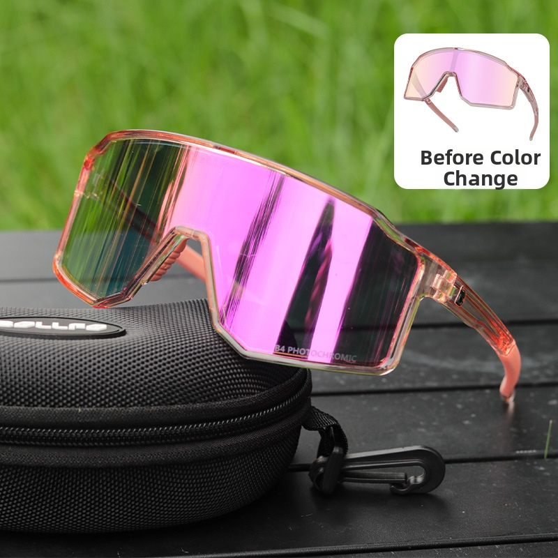 Ochelari sport cu lentile polarizante care schimbă culoarea, cadru TR90, model BF614, unisex, ramă completă, potriviți pentru alergare, ciclism, pescuit și golf