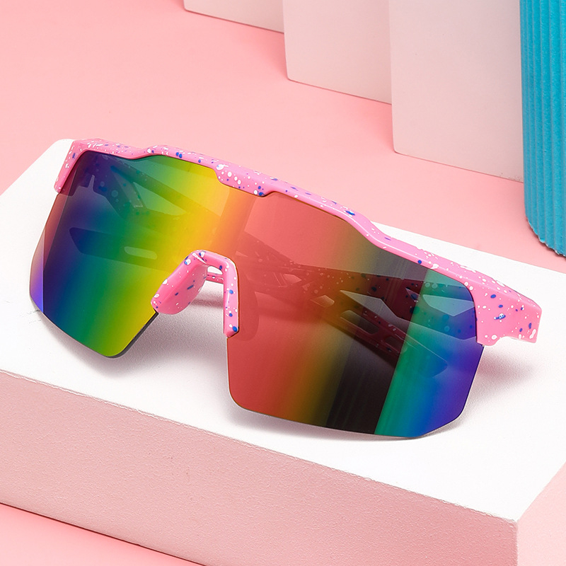 Dječje naočale za biciklizam s UV400 zaštitom, okvir s poluokviem, PC leće, otporne na vjetar, za vožnju bicikla i vanjske sportove