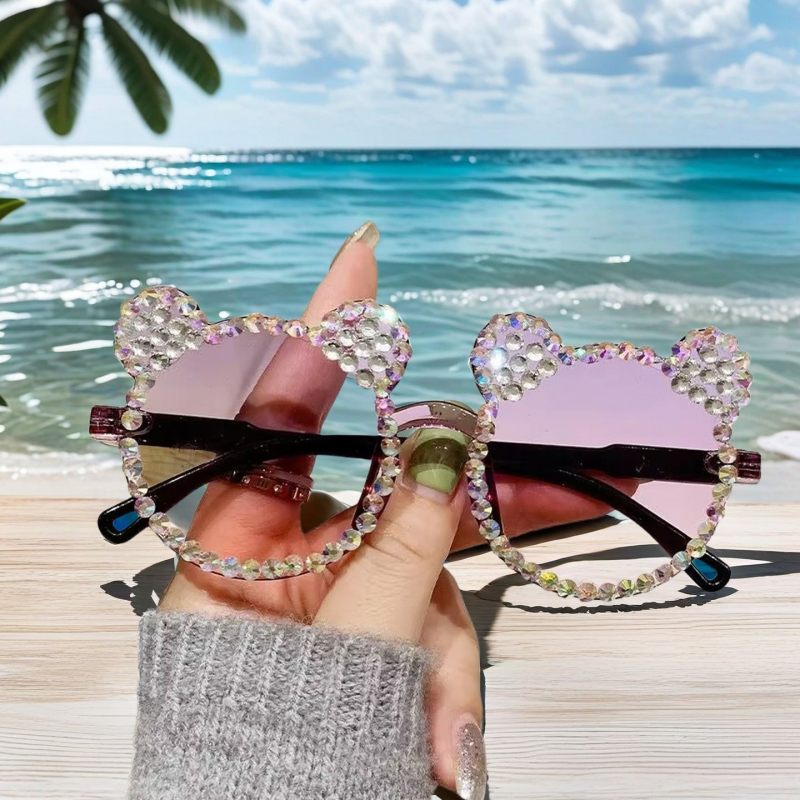 Dječje sunčane naočale bez okvira s UV400 zaštitom, leće od smole, okvir od smole i PC, kvadratnog oblika